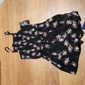 NWT girls  "Art Class" black romper w/adj shoulder straps